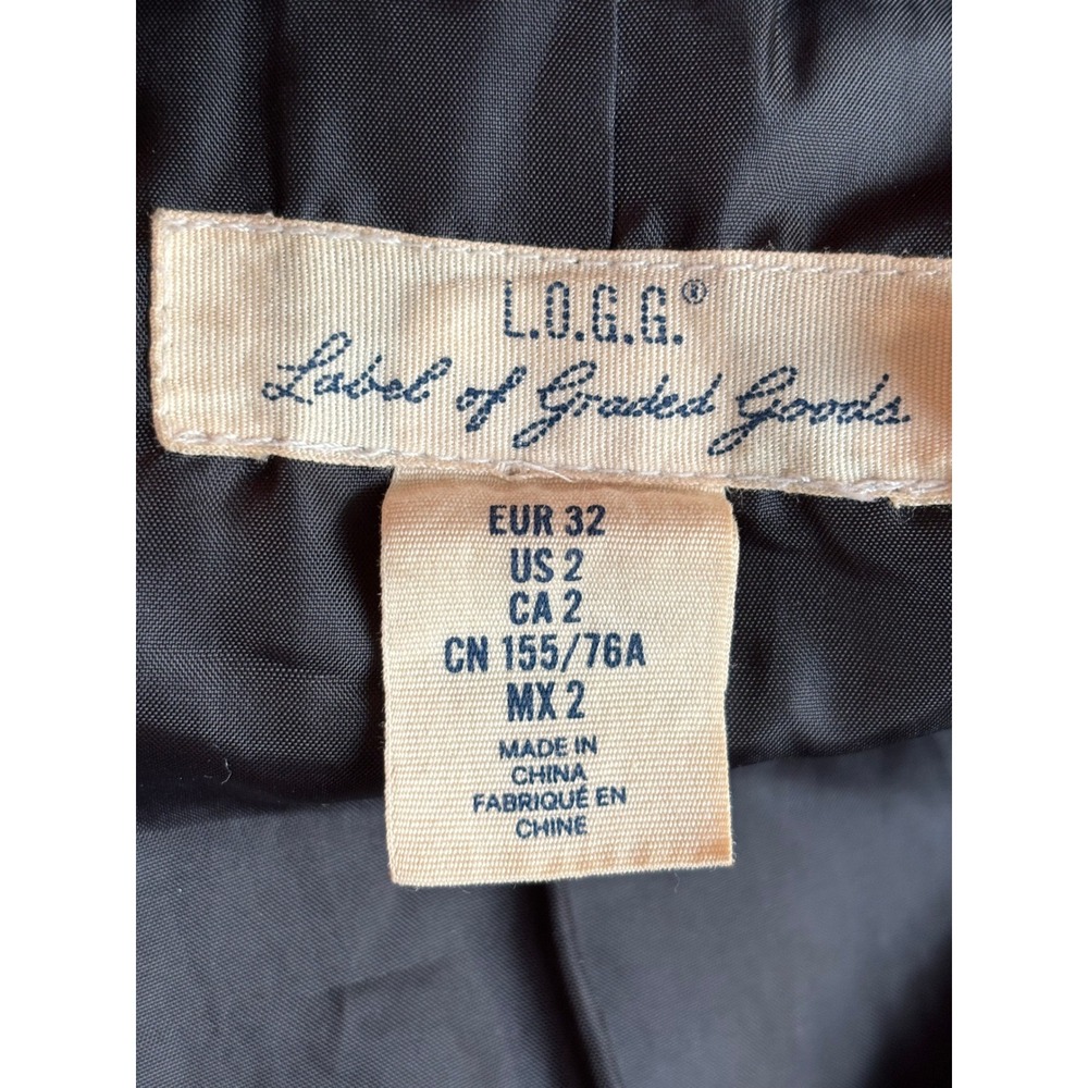 H&M L.O.G.G. Women Black Quilted Hooded Puffer Coat Jacket Size 2 0420102 4 - Picture 4 of 6